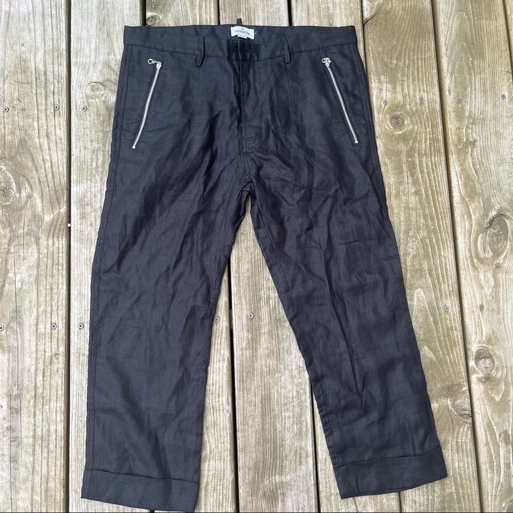 ** Blackgateone designer 100% pants Crop cuffed Mens pants XL